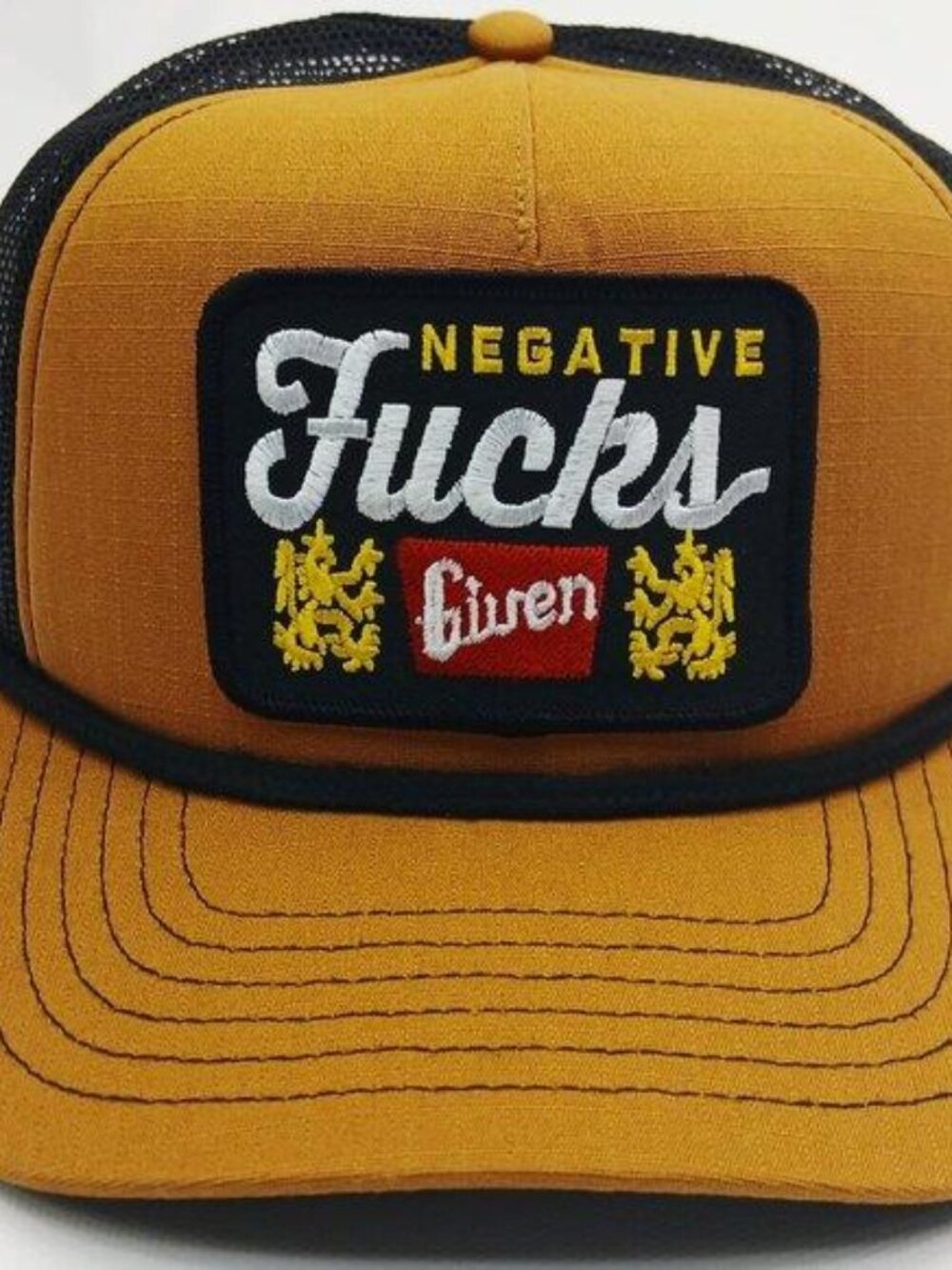 Funny Retro Damns Given Embroidered Patch Ripstop Foam Trucker Cap Hat Mesh Rare